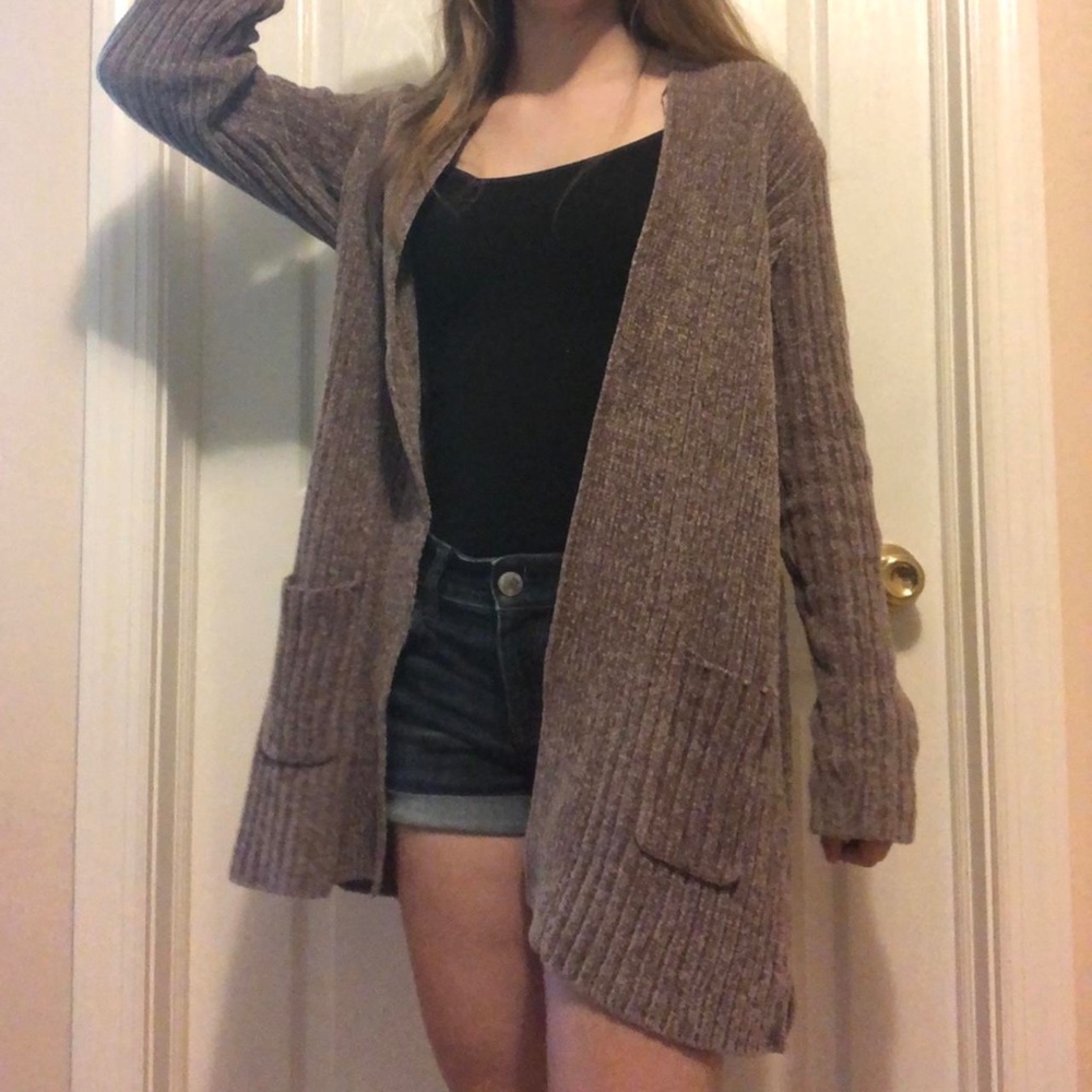 Taupe Chenille Cardigan - Size S from Gap